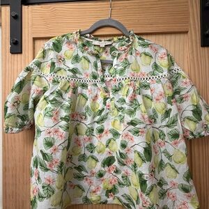 Zara Women’s Lemon and Floral Print Blouse